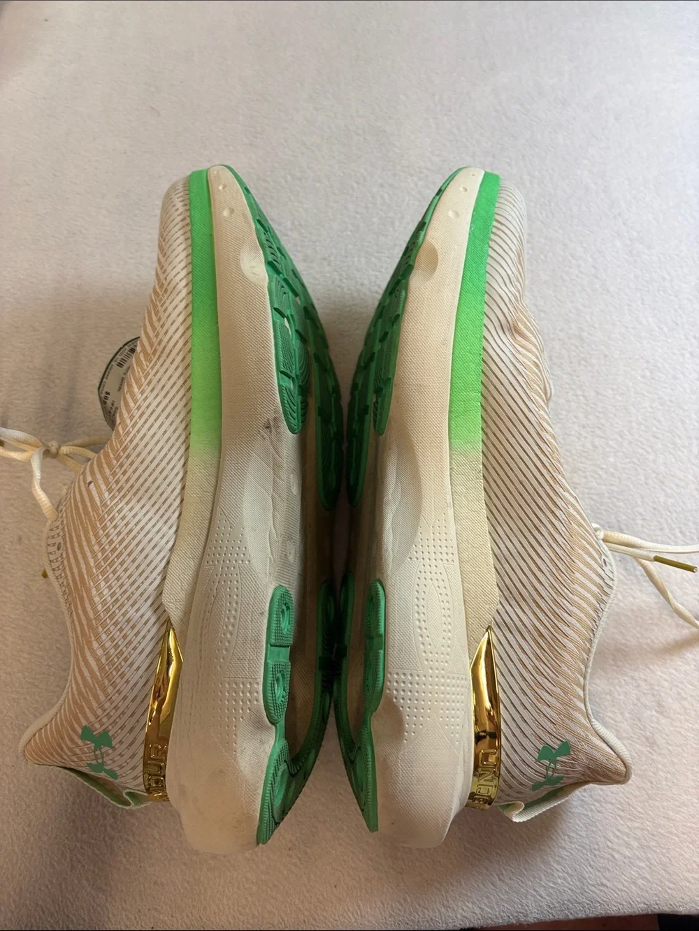 Under Armour White & Green Performance Running Sneakers